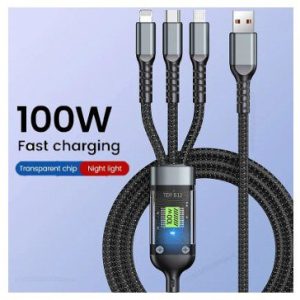 Cable de datos 3 en 1 con pantalla 100W